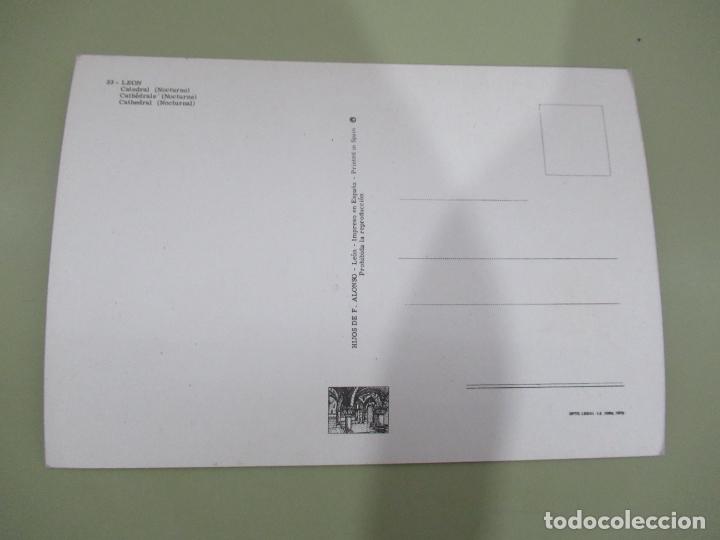 Postales: Le&oacute;n - Catedral (Nocturno) - S/C - Foto 2