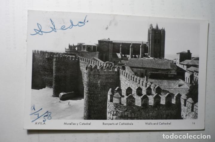 Postales: POSTAL AVILA MURALLAS Y CATEDRAL-CIRCULADA CM