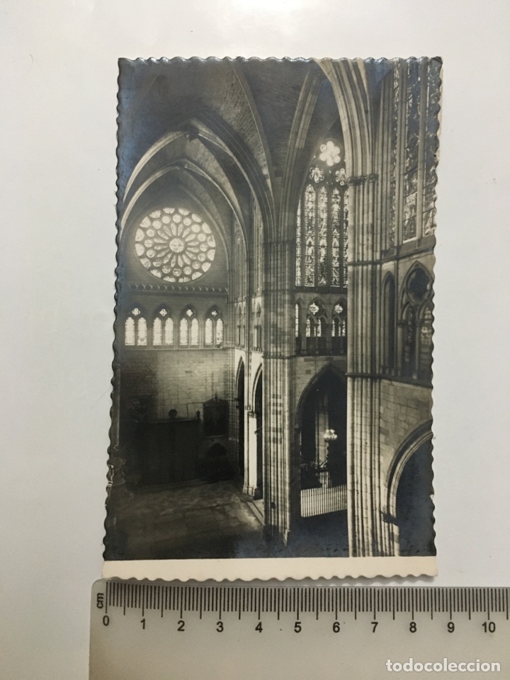 Postales: POSTAL. LEON. CATEDRAL. NAVE DEL CRUCERO. EDIC. GARC&Iacute;A GARRABELLA. H. 1960?.