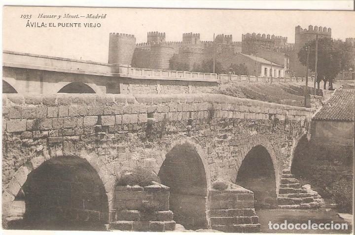 Postales: AVILA, PUENTE VIEJO, HAUSER Y MENET, NR.1935, DIVIDIDA, SIN CIRCULAR