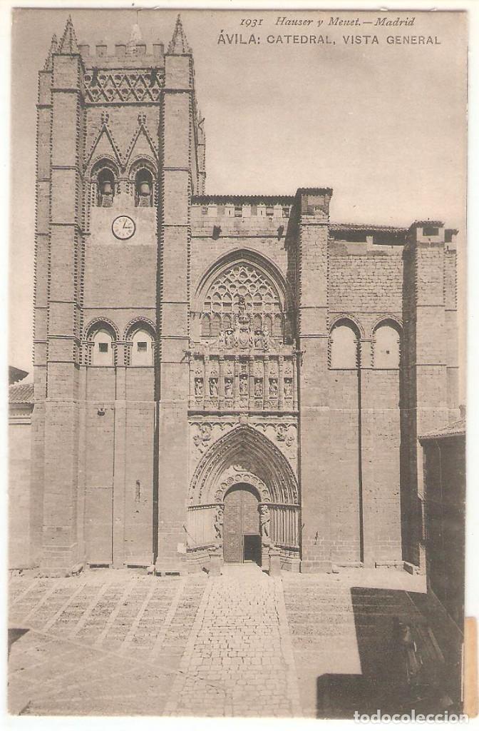 Postales: AVILA, CATEDRAL, HAUSER Y MENET, NR.1931, DIVIDIDA, SIN CIRCULAR