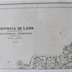 Postales: RARISIMO MAPA DE LA PROVINCIA DE LEON EN 9 POSTALES FOTOGRAFICAS - FERROCARRILES Y CARRETERAS