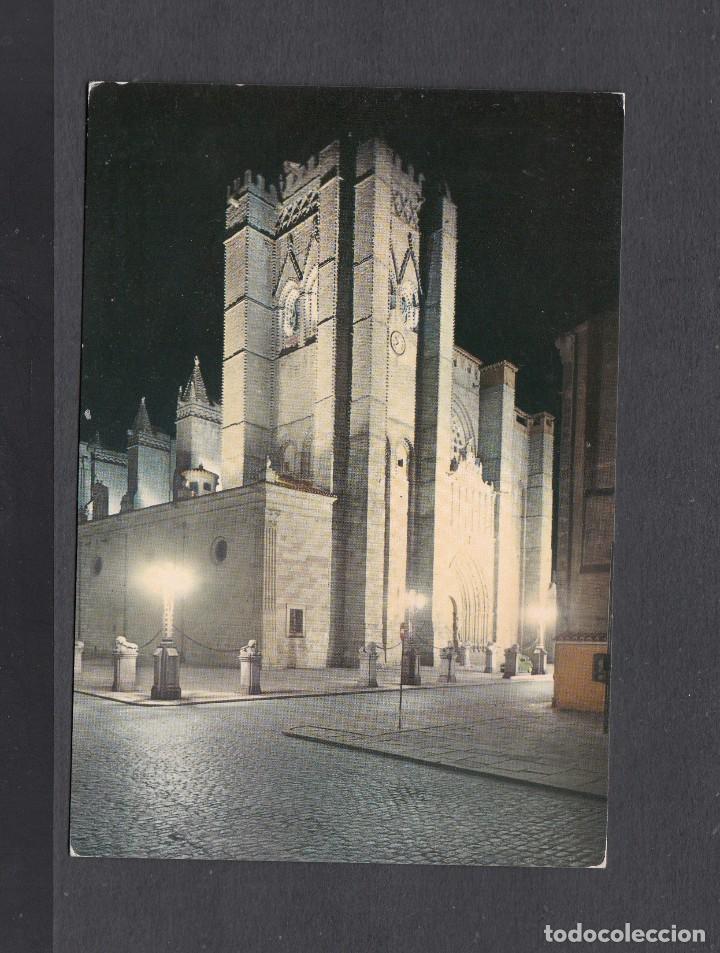 Postales: 45.- AVILA. VISTA NOCTURNA DE LA CATEDRAL