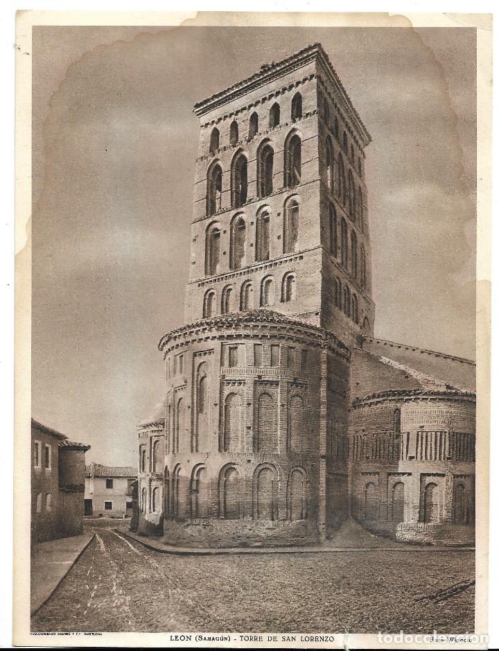 Postales: AT50- ANTIGUA FOTO POSTAL , LEON, SAHAGUN, TORRE DE SAN LORENZO-HUECOGRABADO MUMBRU-FOTO-WINOCIO