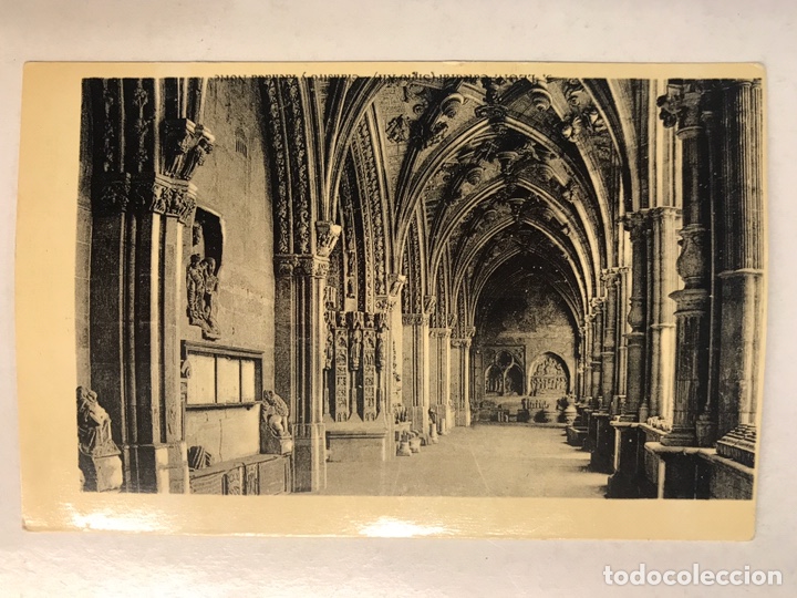 Postales: LEON. Postal No.5, Catedral (Siglo XII) Claustro y Fachada Norte. Edita: foto Roisin (h.1950?)