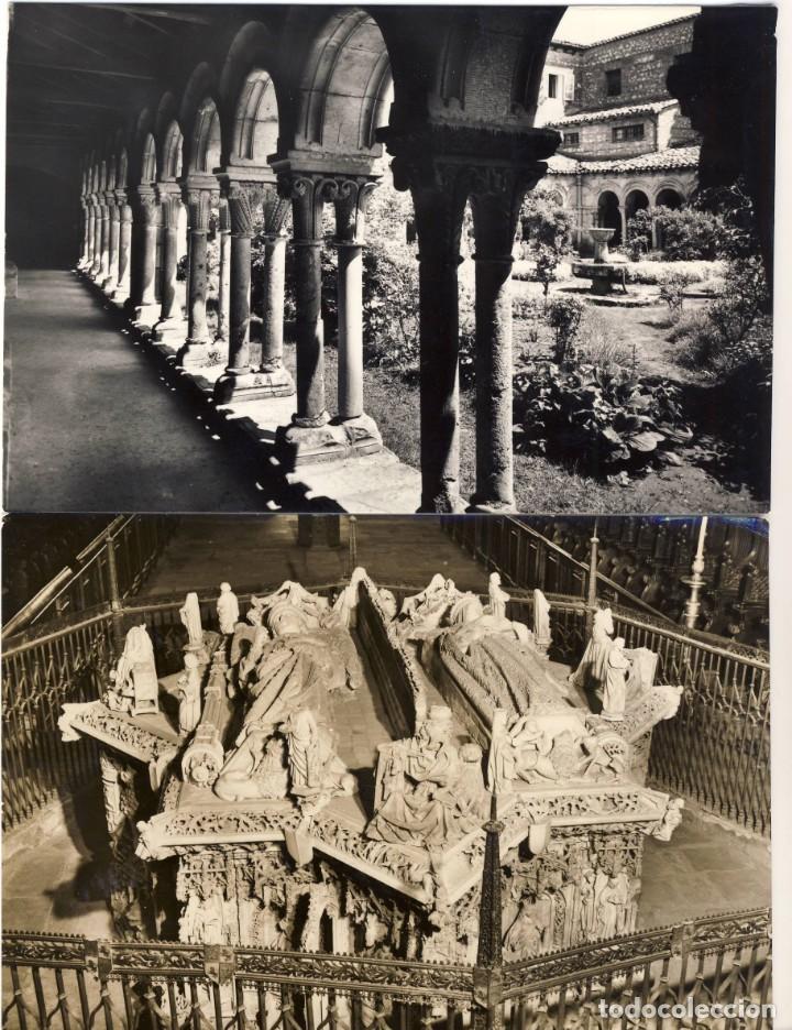Postales: BURGOS.- CLAUSTRO DEL MONAST. DE LAS HUELGAS Y SEPULCRO DE LOS FUNDADORE DE LA CARTUJA DE MIRAFLORES