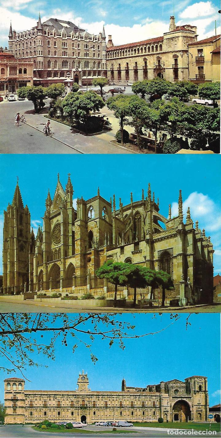 Postales: LE&Oacute;N - TRES POSTALES - Foto 1