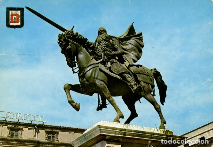 Postales: N&ordm; 78-BURGOS. Estatua del Cid Campeador. Circulada en 1970. Ed. A. SUBIRATAS CASANOVAS