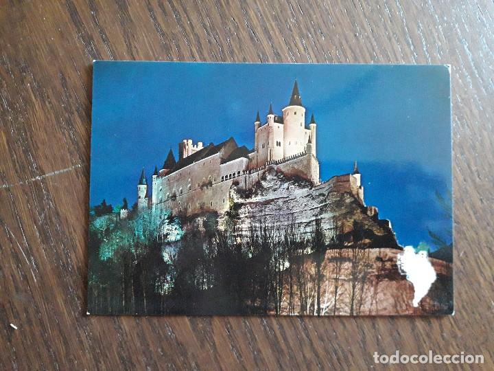 Postales: postal de Espa&ntilde;a, Alc&aacute;zar de Segovia, nocturno.