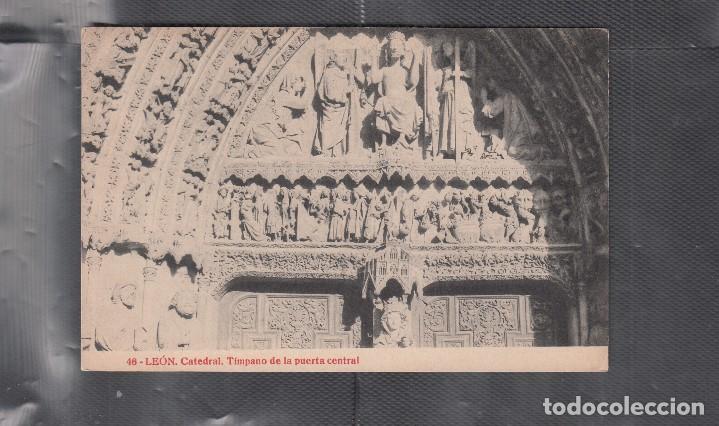 Postales: 48 LEON. CATEDRAL. TIMPANO DE LA PUERTA CENTRAL - Foto 1