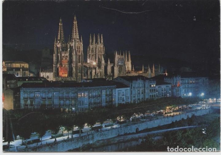 Postales: N&ordm; 9-BURGOS. Avda. del General&iacute;simo y catedral de noche. Escrita en 1976. EDICIONES A. ESPER&Oacute;N