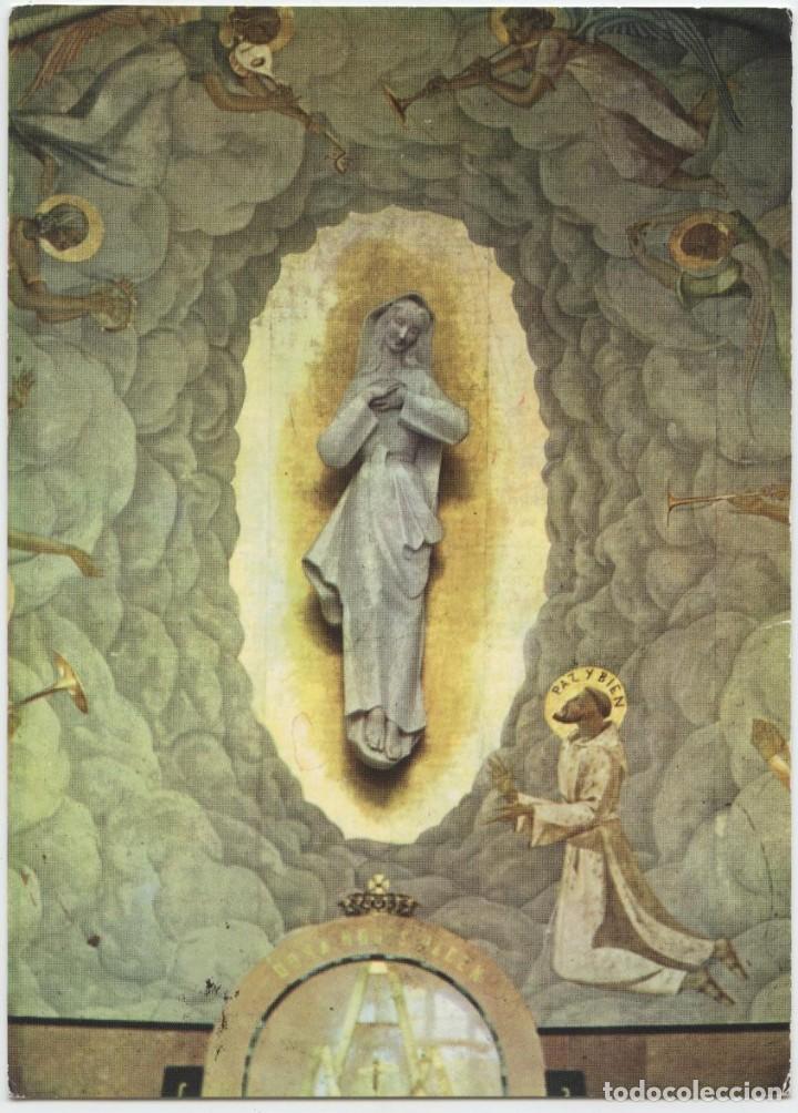 Postales: N&ordm; 2-VALLADOLID. Iglesia de Mar&iacute;a Reina de la Paz. Detalle del mural del... Ed. P.P. CAPUCHINOS