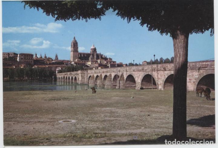 Postales: N&ordm; 39-SALAMANCA. Puente Romano. Catedral. Sin circular. Ed. SALVADOR BARRUECO