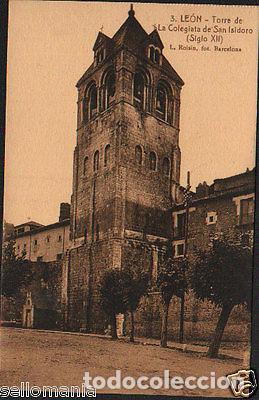 Postales: ANTIGUA POSTAL LEON TORRE COLEGIATA SAN ISIDORO ROISIN OLD POSTCARD CC00649