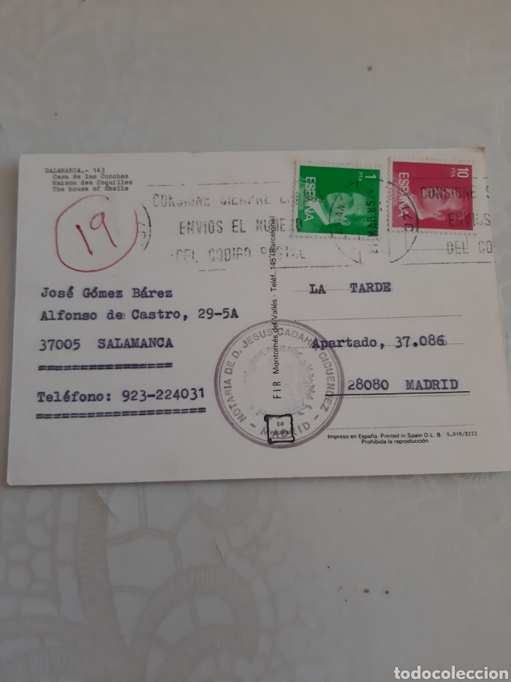 Postales: 1985 SALAMANCA PARA EL PROGRAMA LA TARDE MADRID - Foto 1