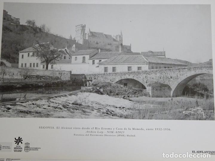 Postales: L&Aacute;MINA DE SEGOVIA CON ANTIGUA FOTO DEL ALC&Aacute;ZAR VISTO DESDE EL RIO ERESMA Y CASA DE LA MONEDA 1932 -