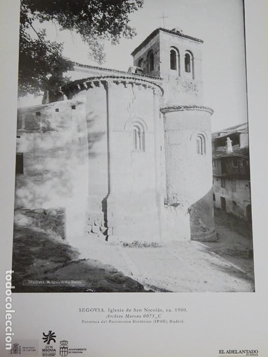 Postales: L&Aacute;MINA DE SEGOVIA CON ANTIGUA FOTO DE LA IGLESIA DE SAN NICOL&Aacute;S A&Ntilde;O 1900 APROX