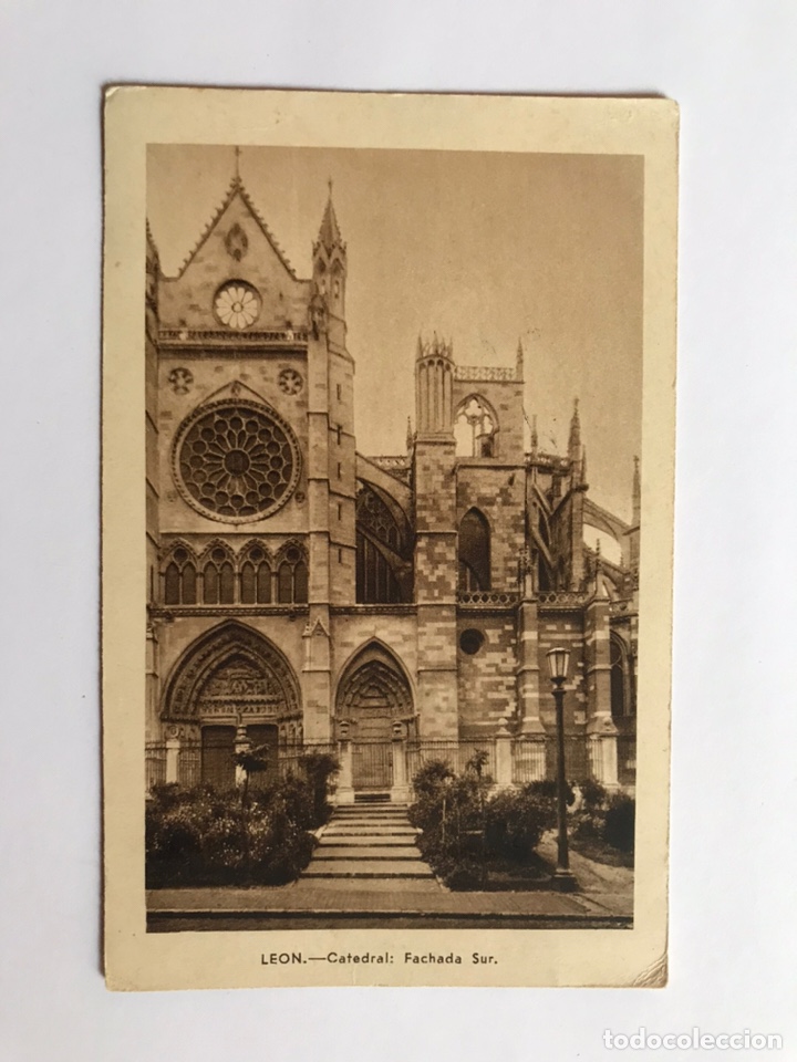 Postales: LEON, Postal Catedral. Fachada Sur, Edic. Hijos de Lozano. Huecograbado Rivadeneyra (a.1942)