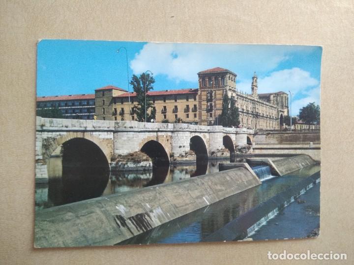 Postales: Postal leon, puente romano y hostal san marcos