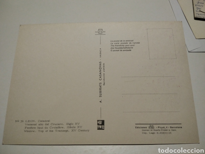 Postales: Postal Le&oacute;n Catedral vidrieras - Foto 2