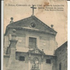 Postais: POSTAL AVILA, CONVENTO SAN JOSÉ, PRIMERA FUNDACION DE SANTA TERESA DE JESÚS - MAYORAL ENCINAR 1928. Lote 223034515