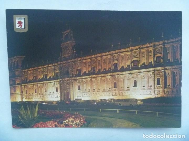 Postales: POSTAL DE LEON : HOSTAL DE SAN MARCOS, VISTA NOCTURNA. A&Ntilde;OS 60