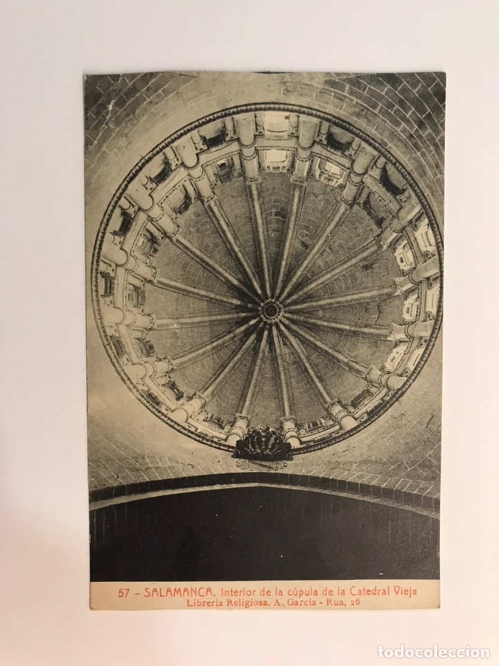 Postales: SALAMANCA Postal No.57, Interior de la c&uacute;pula de la Catedral Vieja. Fototipia THOMAS 4955 (h.1920?)