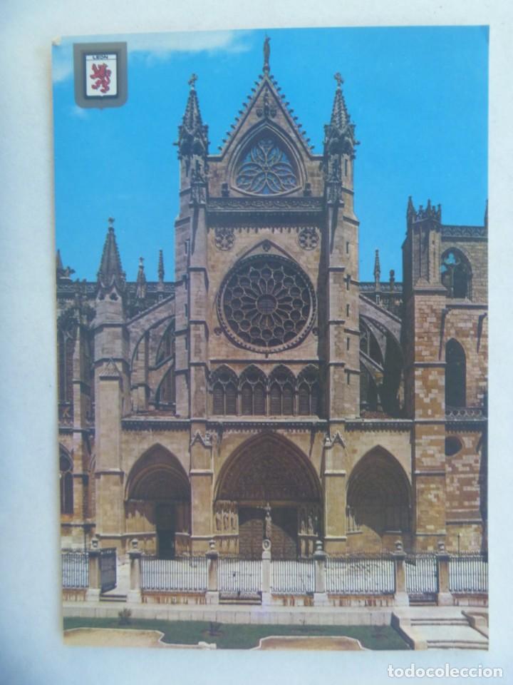 Postales: POSTAL DE LEON : CATEDRAL , FACHADA LATERAL