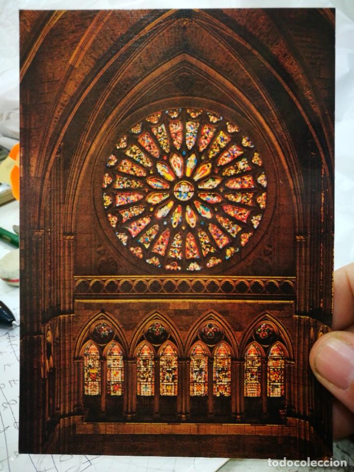 Postales: Postal LEON Catedral Vidrieras S. XIII Roset&oacute;n Poniente N 99 HIJOS DE A. ALONSO S/C