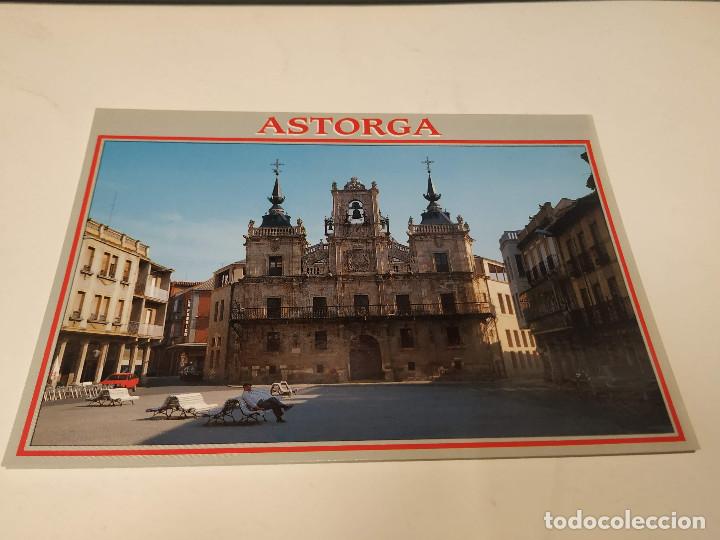 Postales: LE&Oacute;N - POSTAL ASTORGA - AYUNTAMIENTO - Foto 1