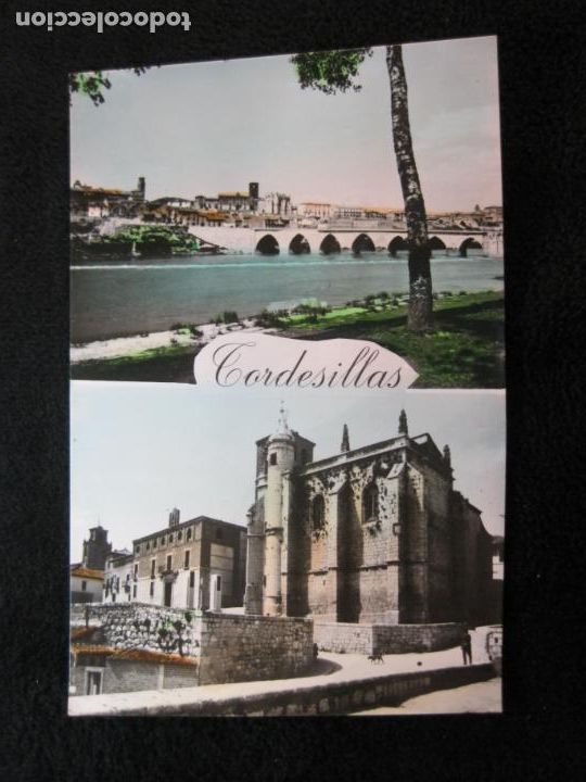 Postales: TORDESILLAS-VISTA PARCIAL Y PUENTE-IGLESIA SAN ANTOLIN-EDICIONES PARIS-7-POSTAL ANTIGUA-(78.789)