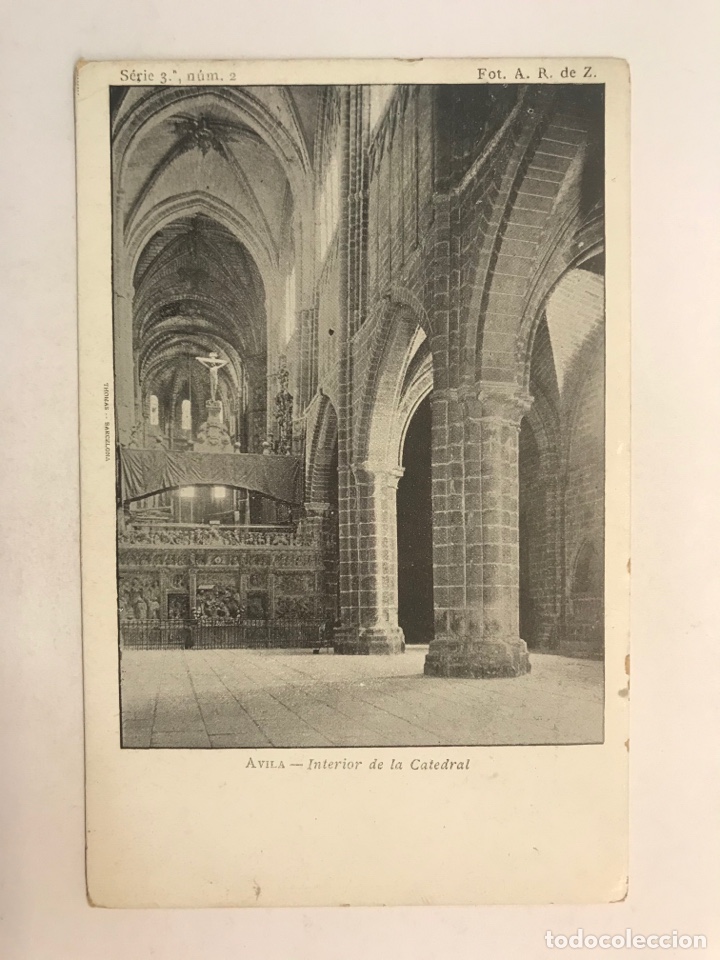 Postcards: AVILA, Postal Interior de la Catedral Serie 3, No.2, Foto A. R. de Z. Tarjeta Postal (h.1930?) S/C