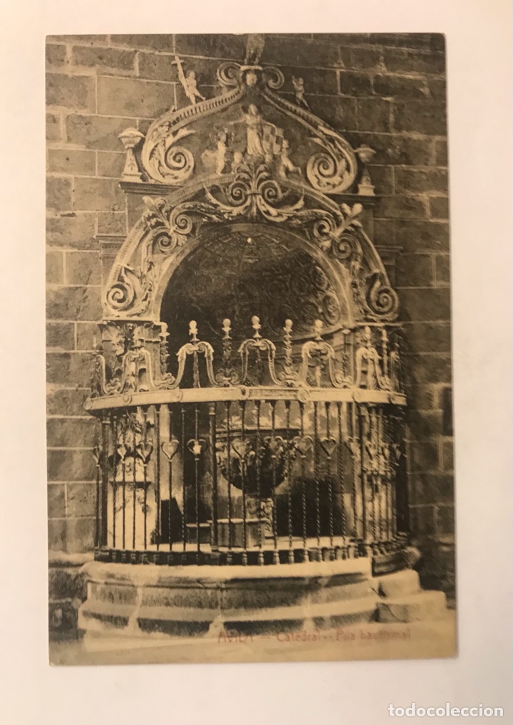 Postales: AVILA, Postal Catedral. Pila Bautismal., Edic. A., Medrano (h.1920?) S/C...
