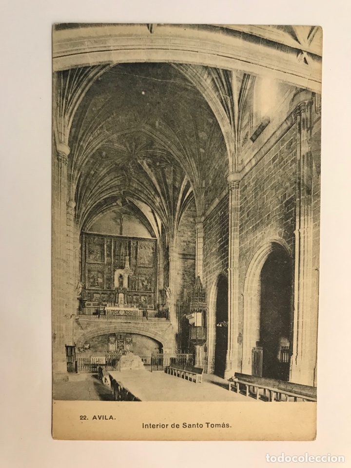 Postales: AVILA, Postal No.22, Interior de Santo Tomas. Fototipia Lacoste (h.1920?) S/C
