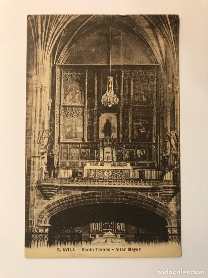 Postales: AVILA Postal No.5, Santo Tom&aacute;s, Altar Mayor, Sin identificar editor (h.1920?) S/C