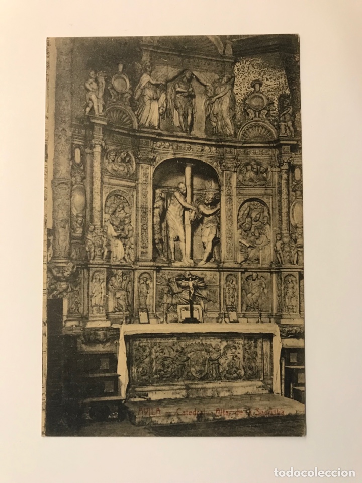 Postales: AVILA, Postal C&aacute;tedral. Altar de la Sacrist&iacute;a. Edicion A. Medrano (h.1920?) S/C