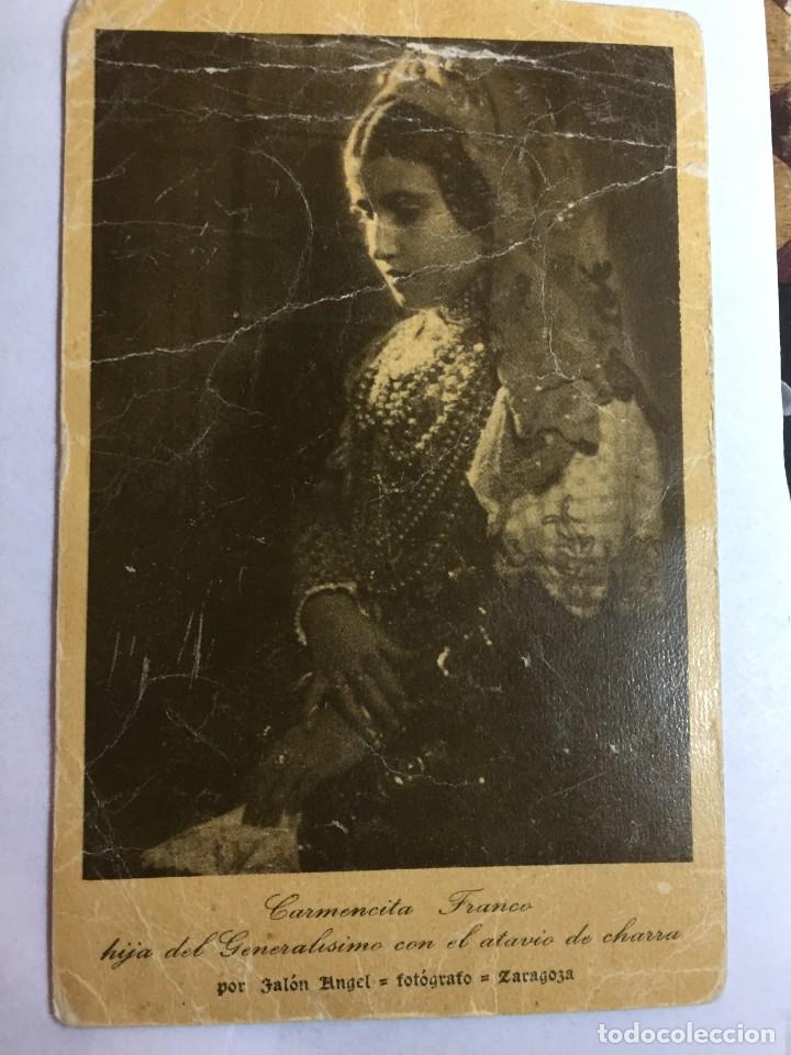 Postcards: Foto Postal de Carmencita Franco hija del General&iacute;simo con el atav&iacute;o de charra