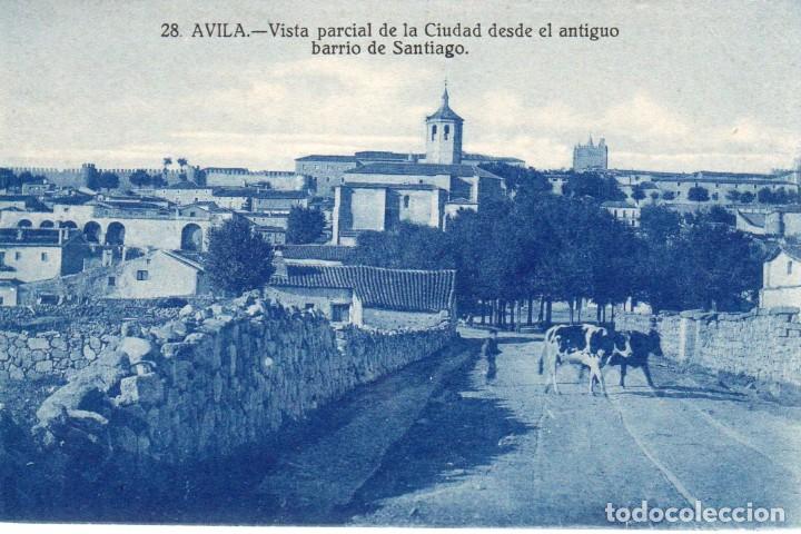Postales: POSTAL N&ordm; 28 - AVILA - VISTA PARCIAL DE LA CIUDAD DESDE EL ANTIGUO BARRIO DE SANTIAGO. SIN CIRCULAR