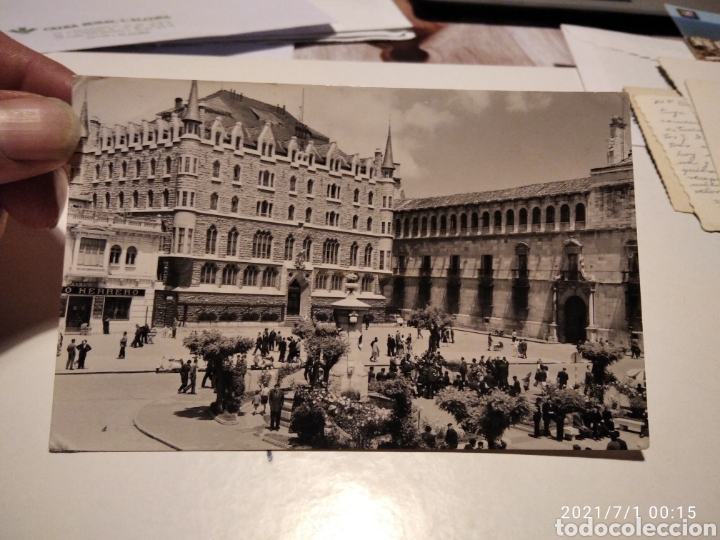 Postales: Postal antigua Le&oacute;n edificio Caja de ahorros y Monte de piedad - Foto 2