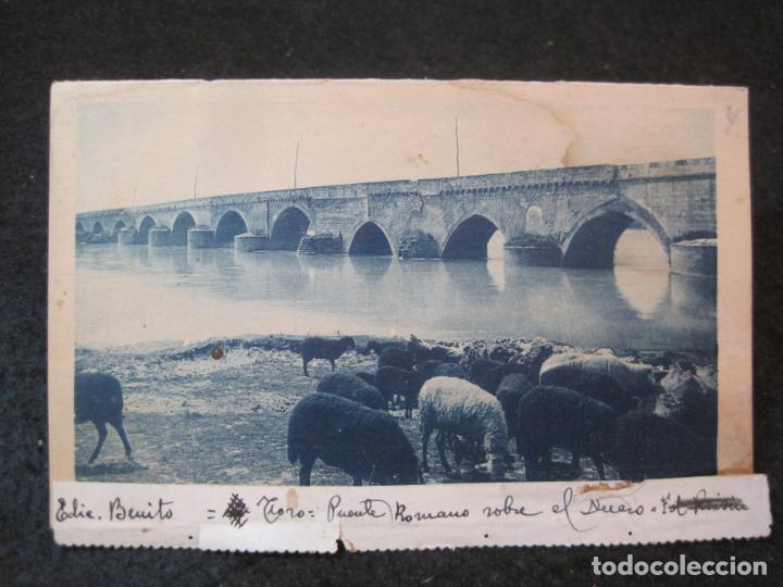 Postcards: TORO-PUENTE ROMANO-FOTO ROISIN-POSTAL ANTIGUA-(82.349)