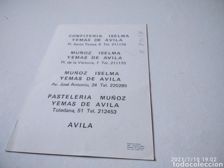 Postales: Postal &Aacute;vila confiter&iacute;a iselma - Foto 2