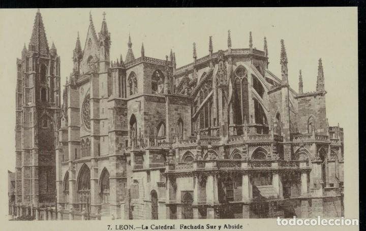Postales: Le&oacute;n. La Catedral. Fachada Sur y &Aacute;bside - Foto 1