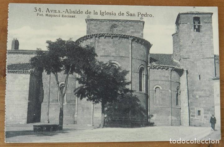 Postales: POSTAL DE AVILA, ABSIDE DE LA IGLESIA DE SAN PEDRO, N. 34, FOT. MAYORAL ENCINAR - ED. GRAFOS, NO CIR