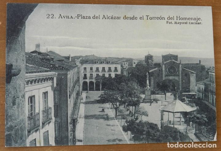 Postales: POSTAL DE AVILA, PLAZA DEL ALCAZAR DESDE EL TORREON DEL HOMENAJE, N. 22, FOT. MAYORAL ENCINAR - ED.