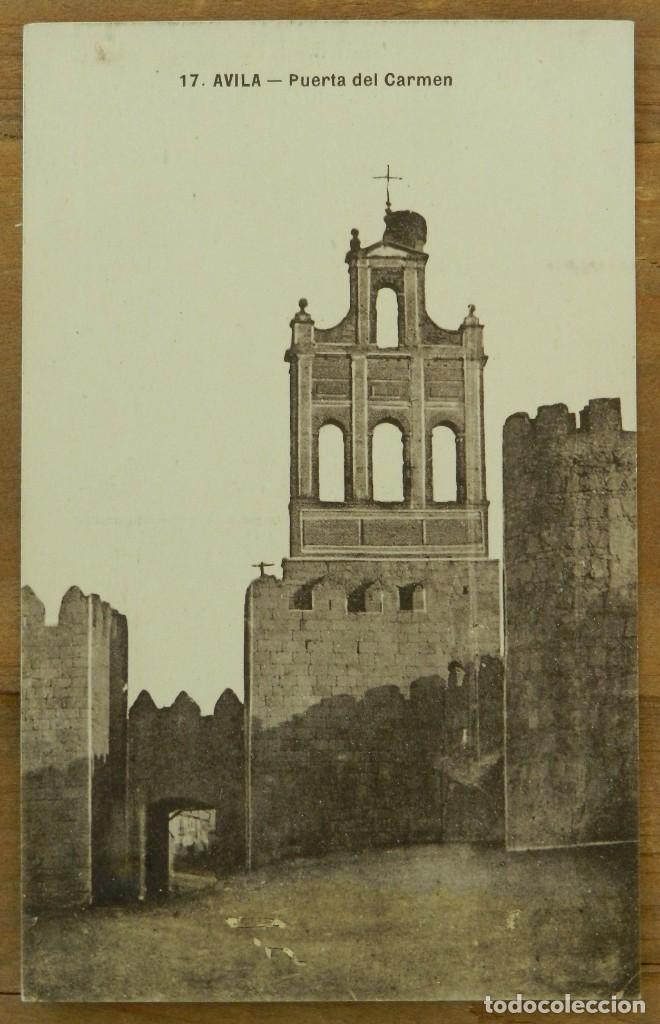 Postales: POSTAL DE AVILA, PUERTA DEL CARMEN, N. 17, NO CIRCULADA.