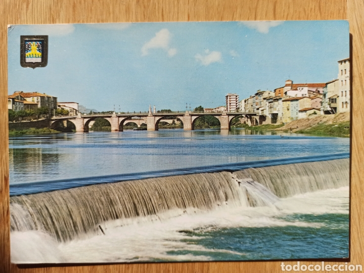 Postales: Presa del Ebro y puente Carlos III, Miranda de Ebro.