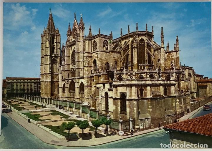 Postales: LE&Oacute;N, Catedral Abside. Arribas. Escrita. - Foto 1