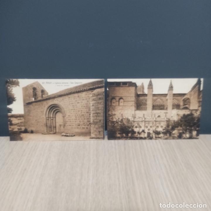 Postales: LOTE 2 POSTALES - AVILA - 37 IGLESIA ROMANA SAN SEGUNDO - 25 CATEDRAL CLAUSTRO