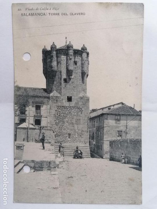 Postcards: POSTAL SALAMANCA, TORRE DEL CLAVERO, A&Ntilde;O 1914, CIRCULADA, VIUDA DEL CALON E HIJOS