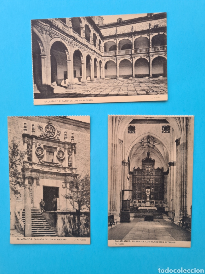 Postkarten: TARJETA POSTAL SALAMANCA IGLESIA IRLANDESES HAUSER Y MENET J. C. COLON LOTE 3 POSTALES SIN CIRCULAR